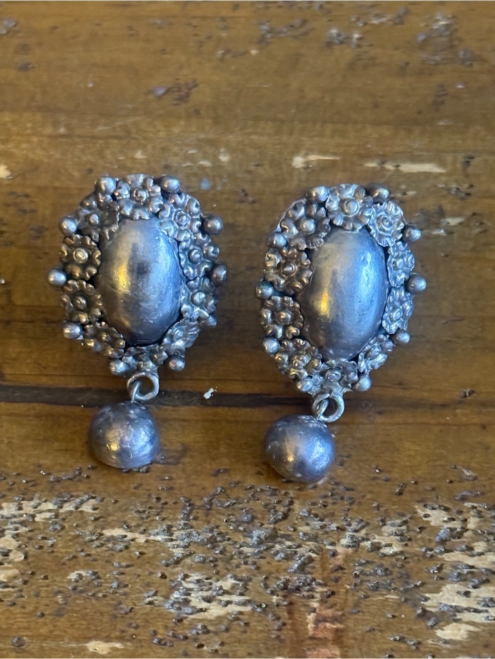 Taxco Artisan Mexico Sterling Silver Floral Ovals Necklace Bracelet Earring Set - Picture 4 of 15
